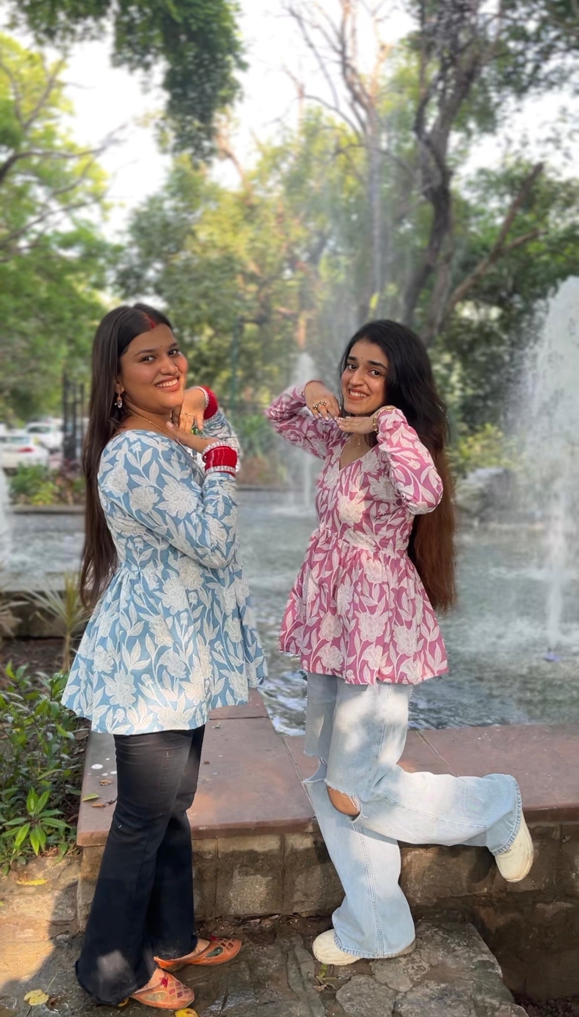 Blue Bloom Short Kurti Top