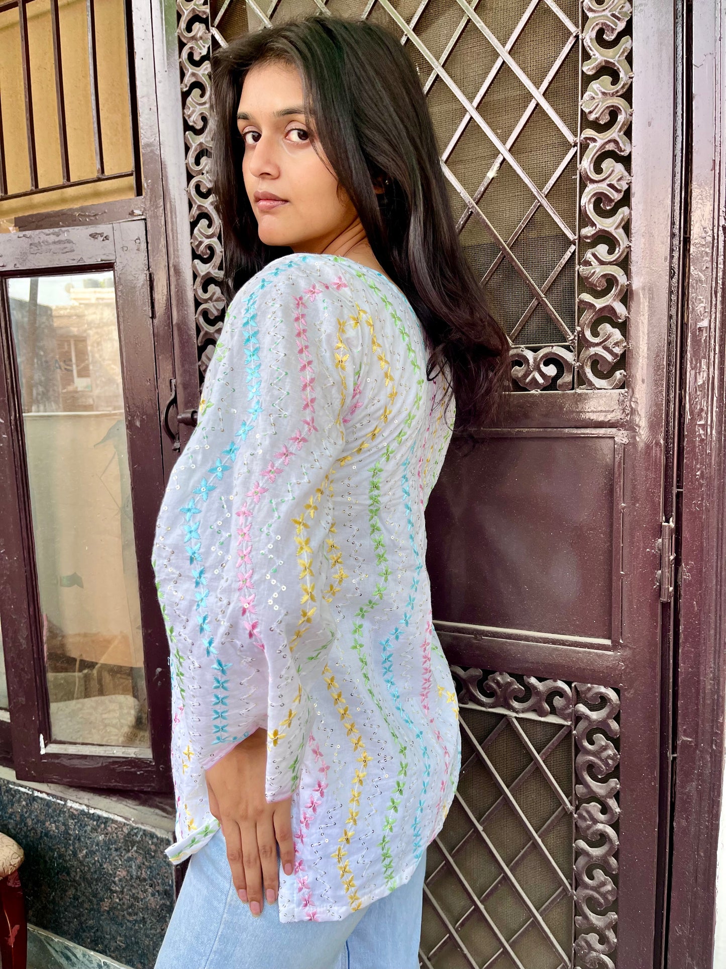 Tint Tales Embroidered Short Kurti