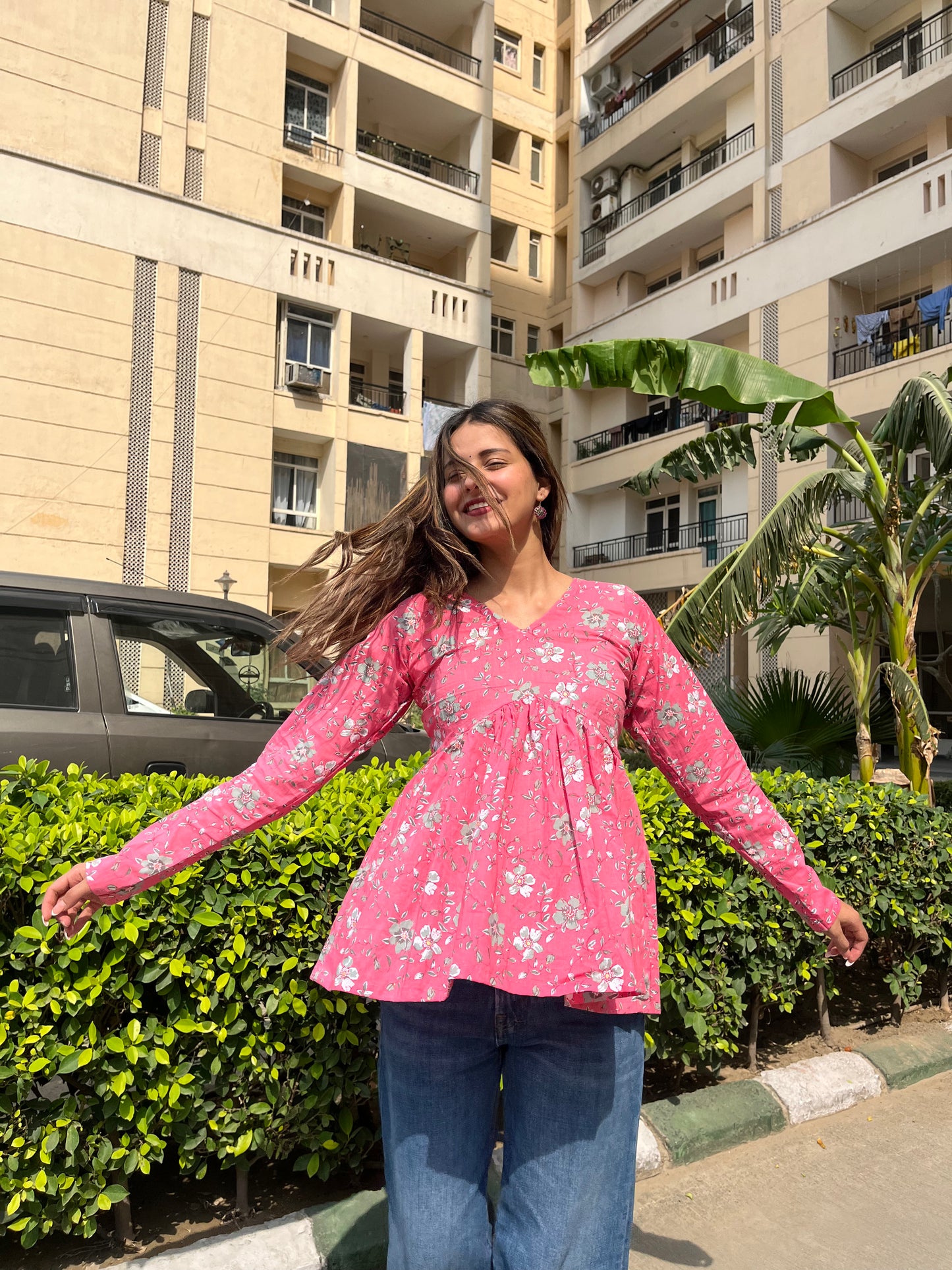 Veda Peeplum Backless Short Kurti