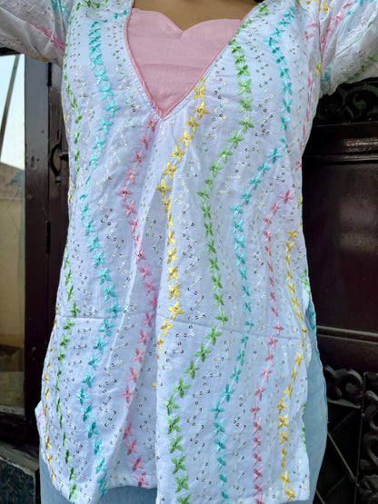 Tint Tales Embroidered Short Kurti