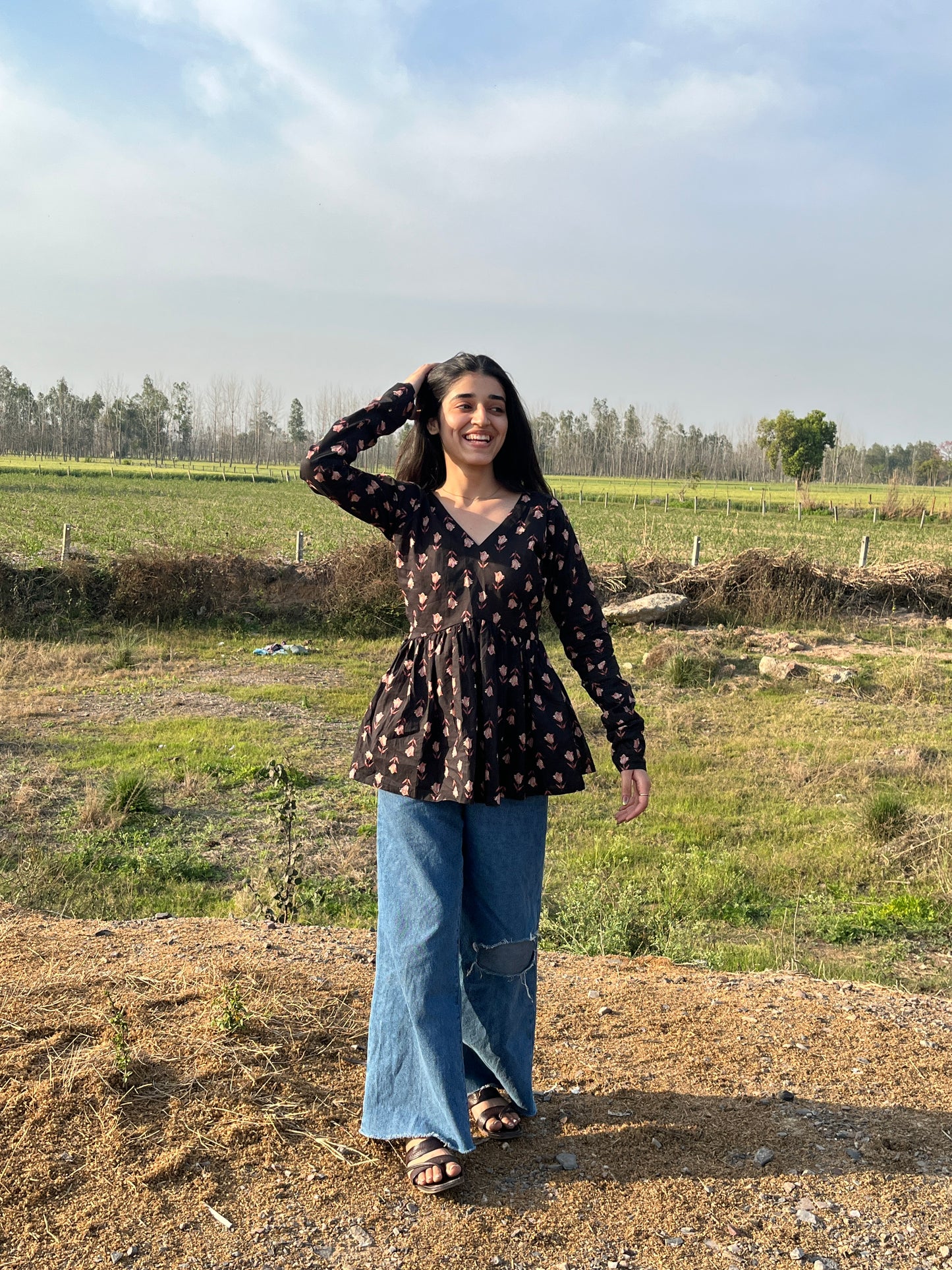 Black Mini Noor Short kurti