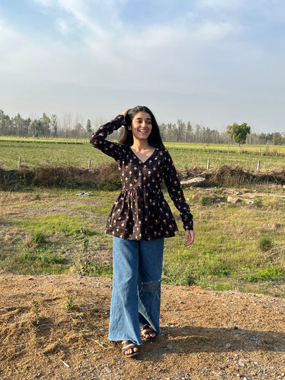 Black Mini Noor Short kurti