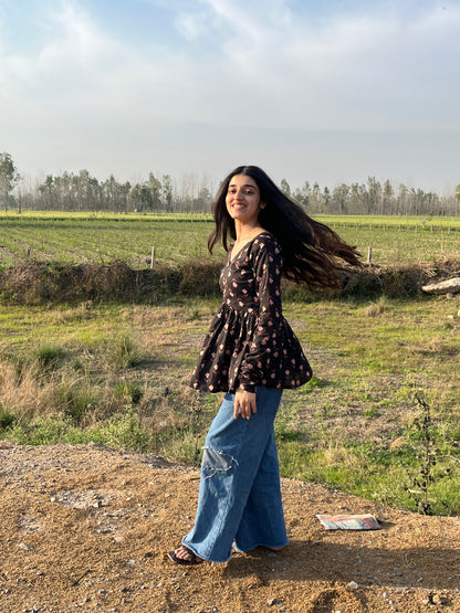 Black Mini Noor Short kurti