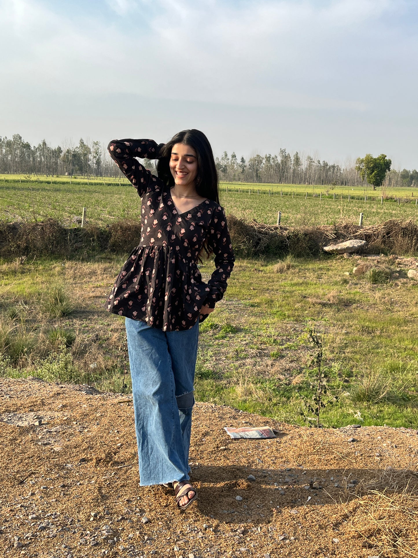 Black Mini Noor Short kurti