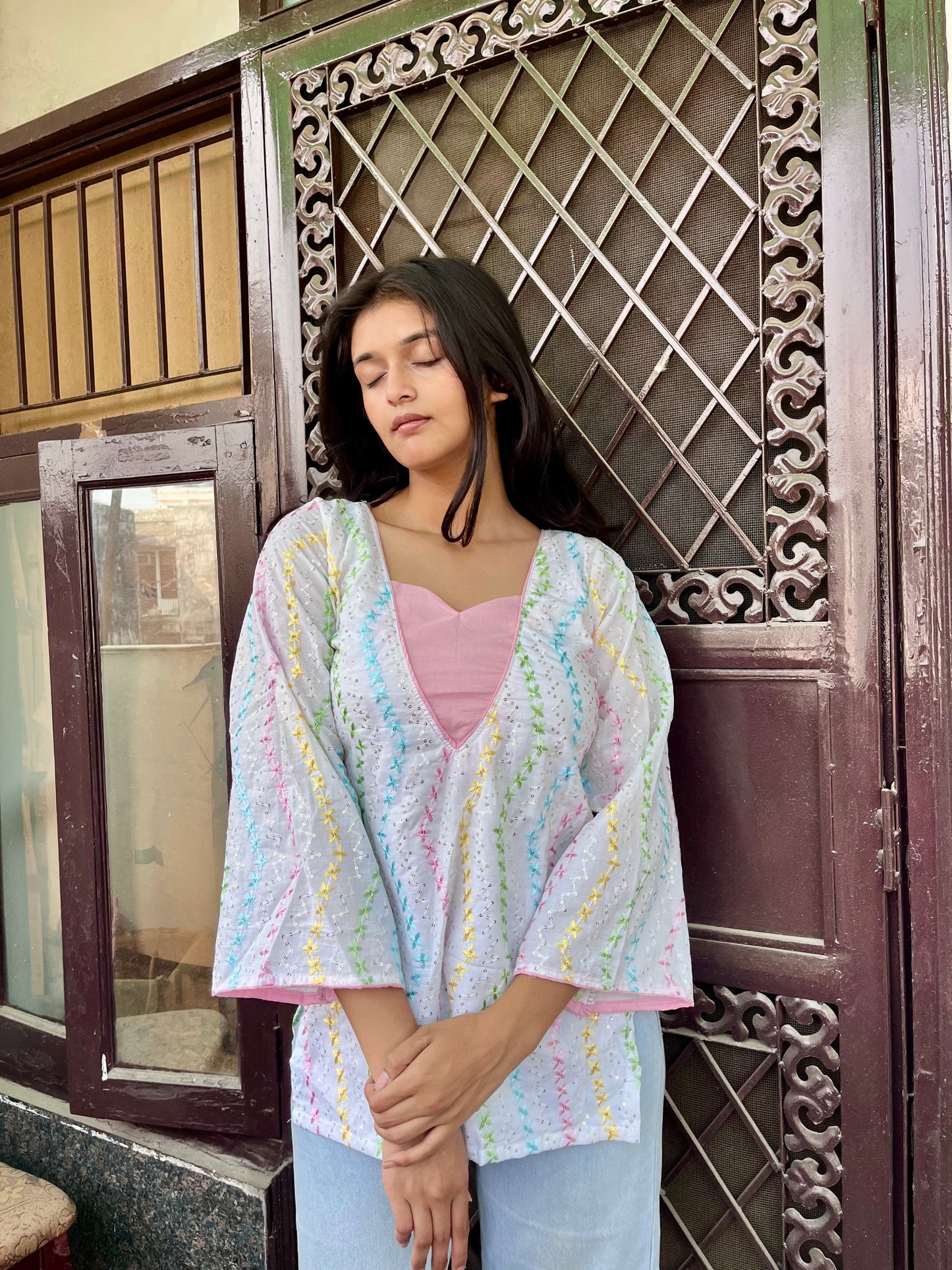 Tint Tales Embroidered Short Kurti