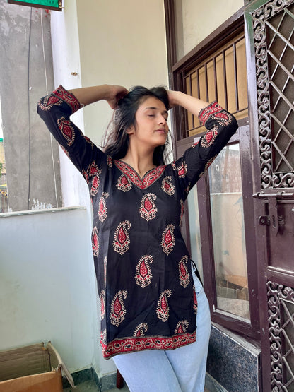 Kohl Straight Short Kurti