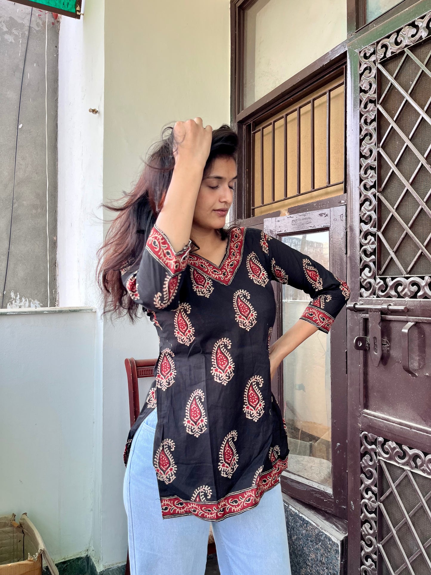 Kohl Straight Short Kurti