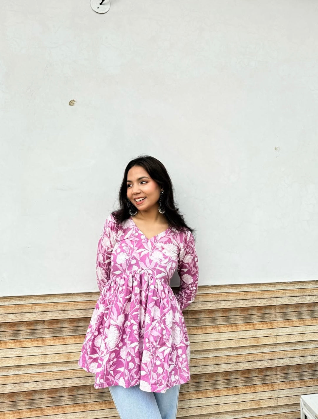 Ela Lilac Short Kurti Top