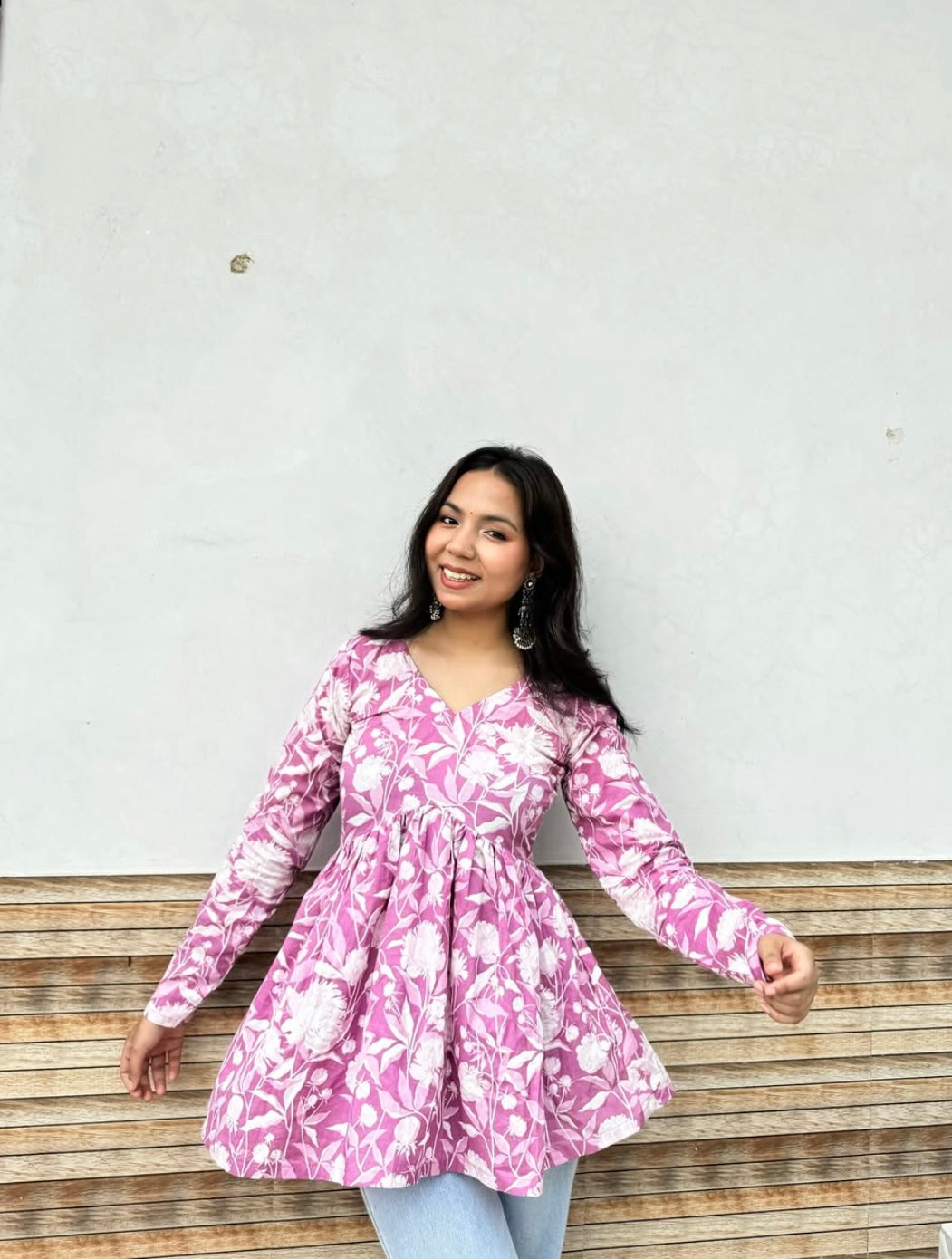 Ela Lilac Short Kurti Top