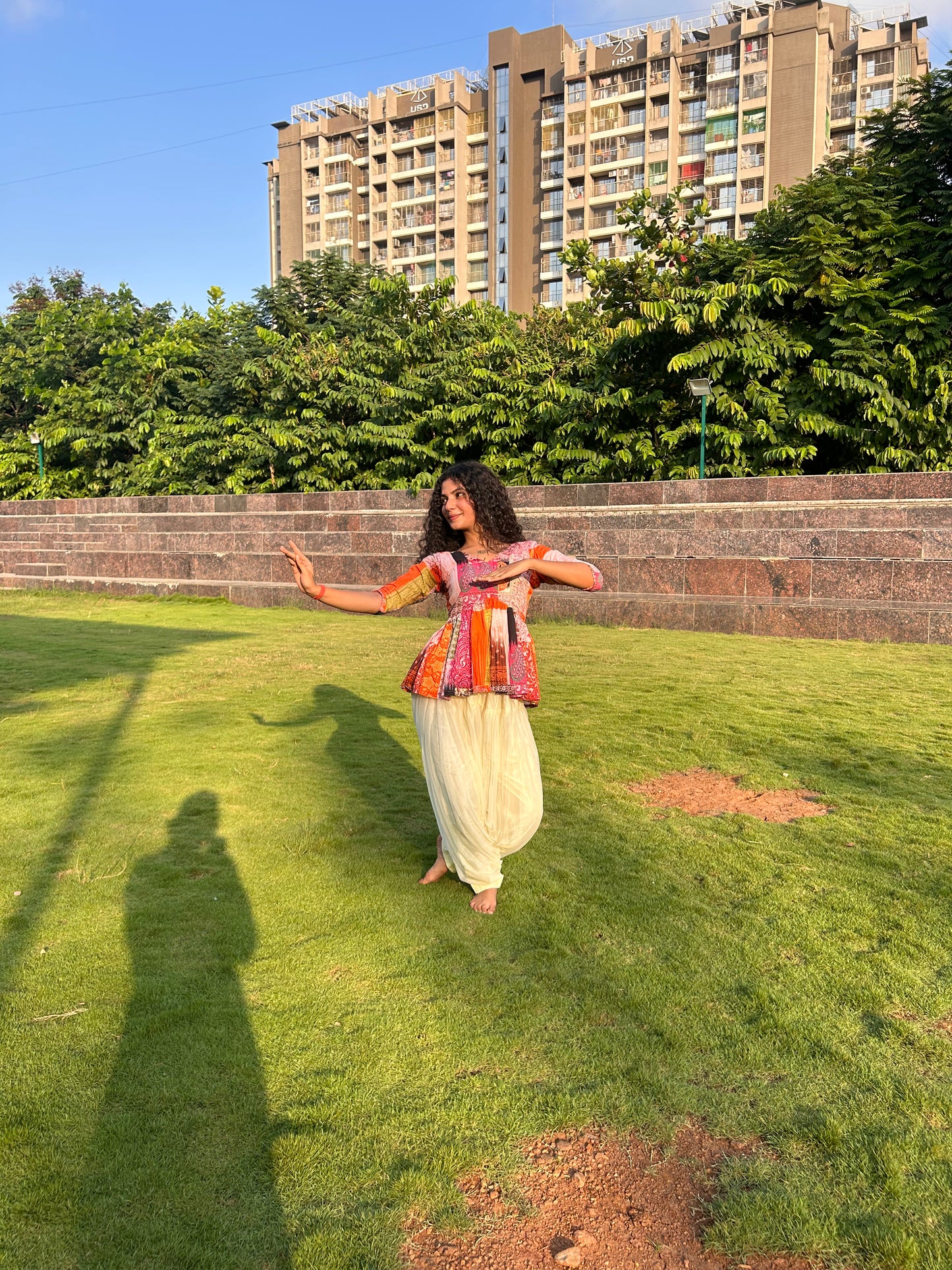 Pink Patch Short Kurti Top