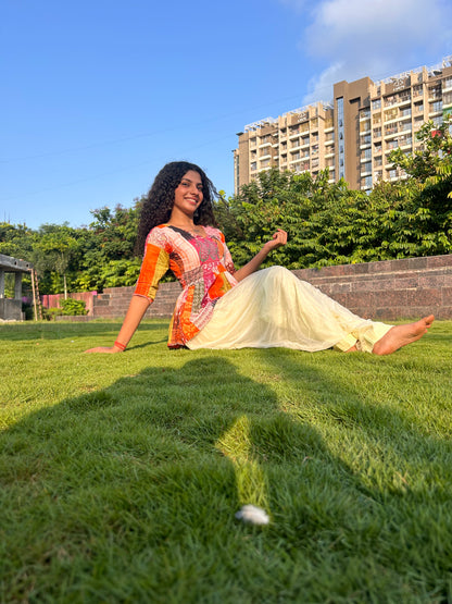 Pink Patch Short Kurti Top