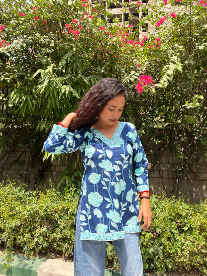 Ocean Smoothie Straight Short Kurti