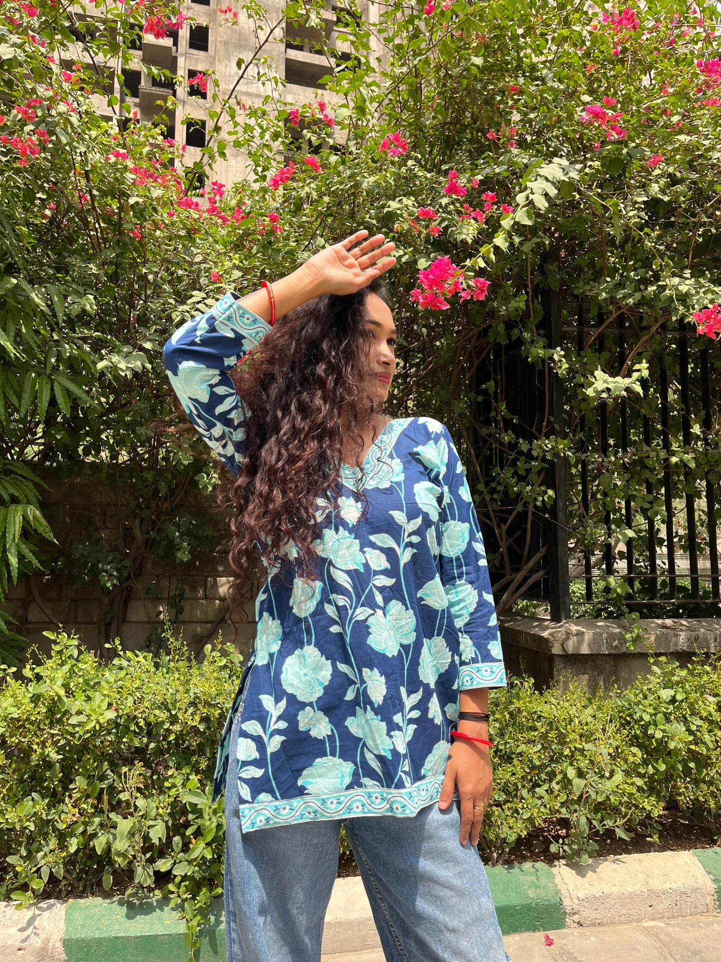 Ocean Smoothie Straight Short Kurti