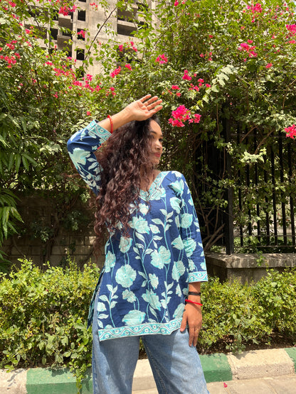 Ocean Smoothie Straight Short Kurti