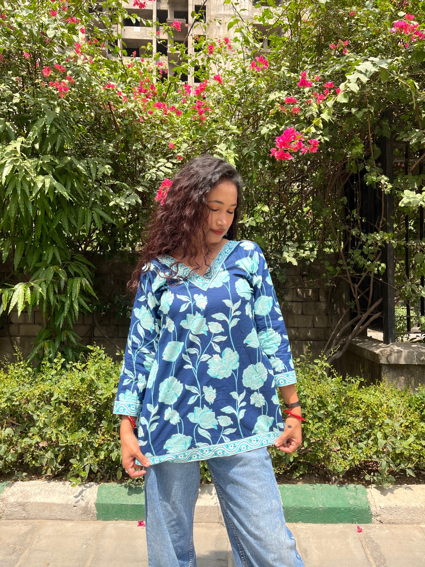 Ocean Smoothie Straight Short Kurti