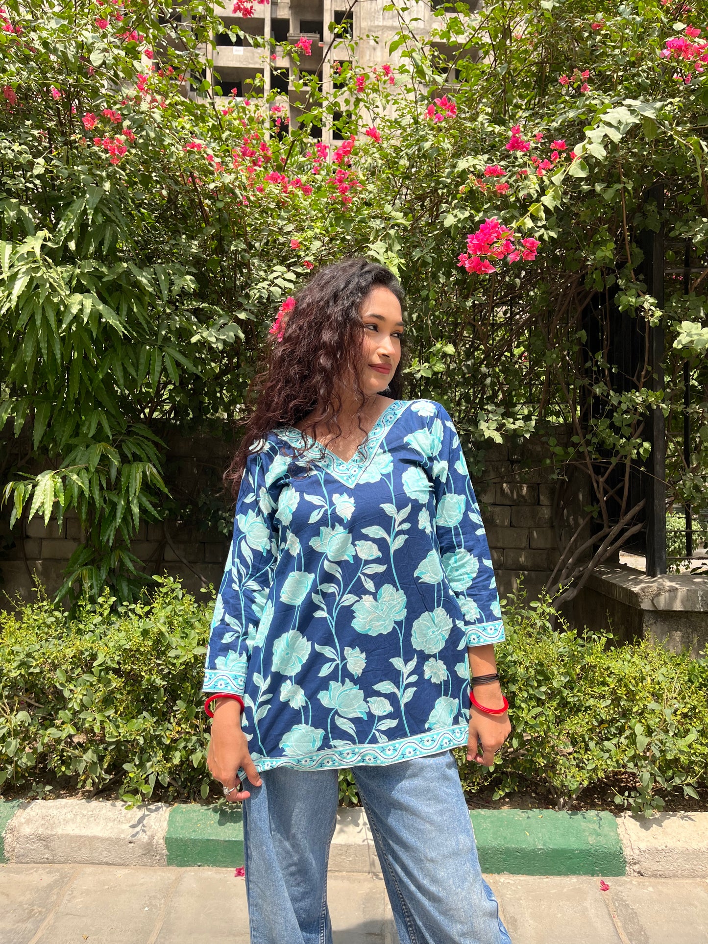 Ocean Smoothie Straight Short Kurti