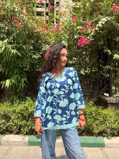 Ocean Smoothie Straight Short Kurti