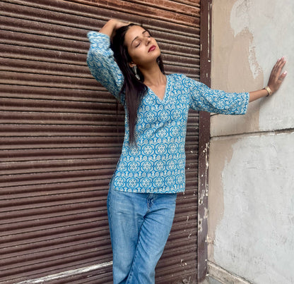 Rare Blue Straight Fit Kurti