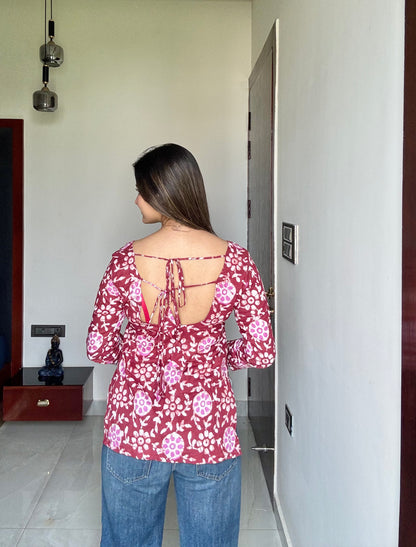 Suroor Backless Straight Short Kurti