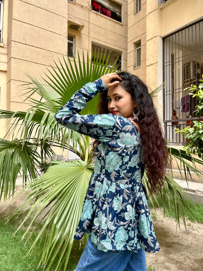 Blue Lagoon Peeplum Short Kurti