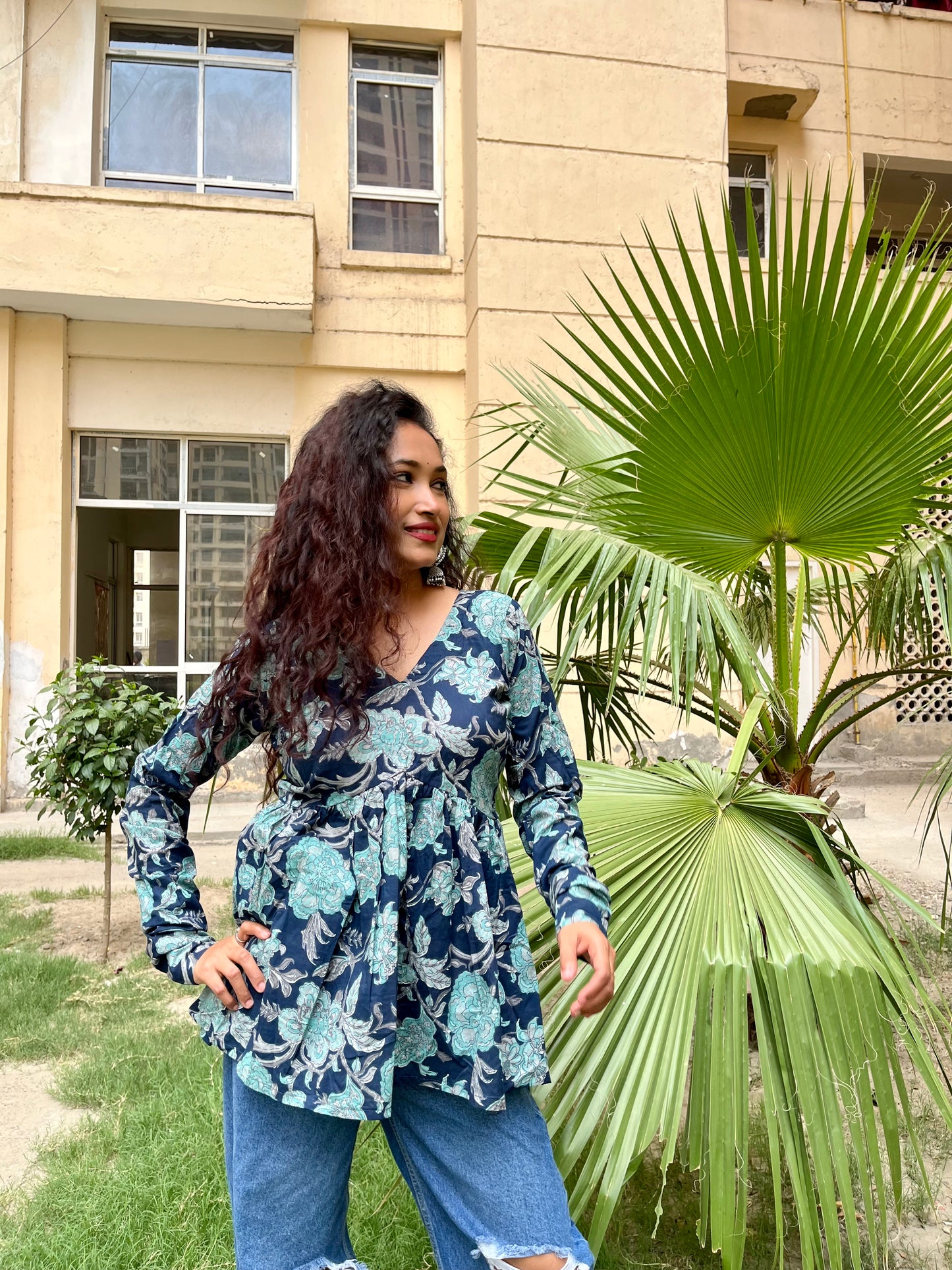 Blue Lagoon Peeplum Short Kurti