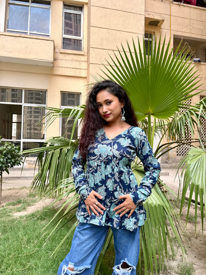 Blue Lagoon Peeplum Short Kurti