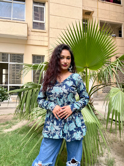 Blue Lagoon Peeplum Short Kurti