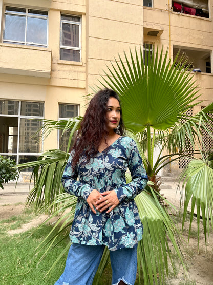 Blue Lagoon Peeplum Short Kurti