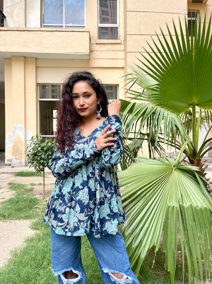 Blue Lagoon Peeplum Short Kurti