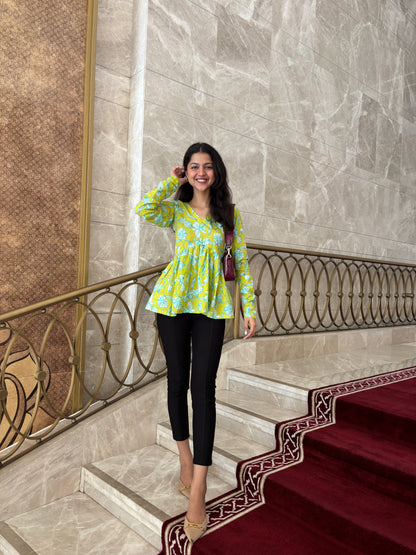 Light Noor Short Kurti peeplum top