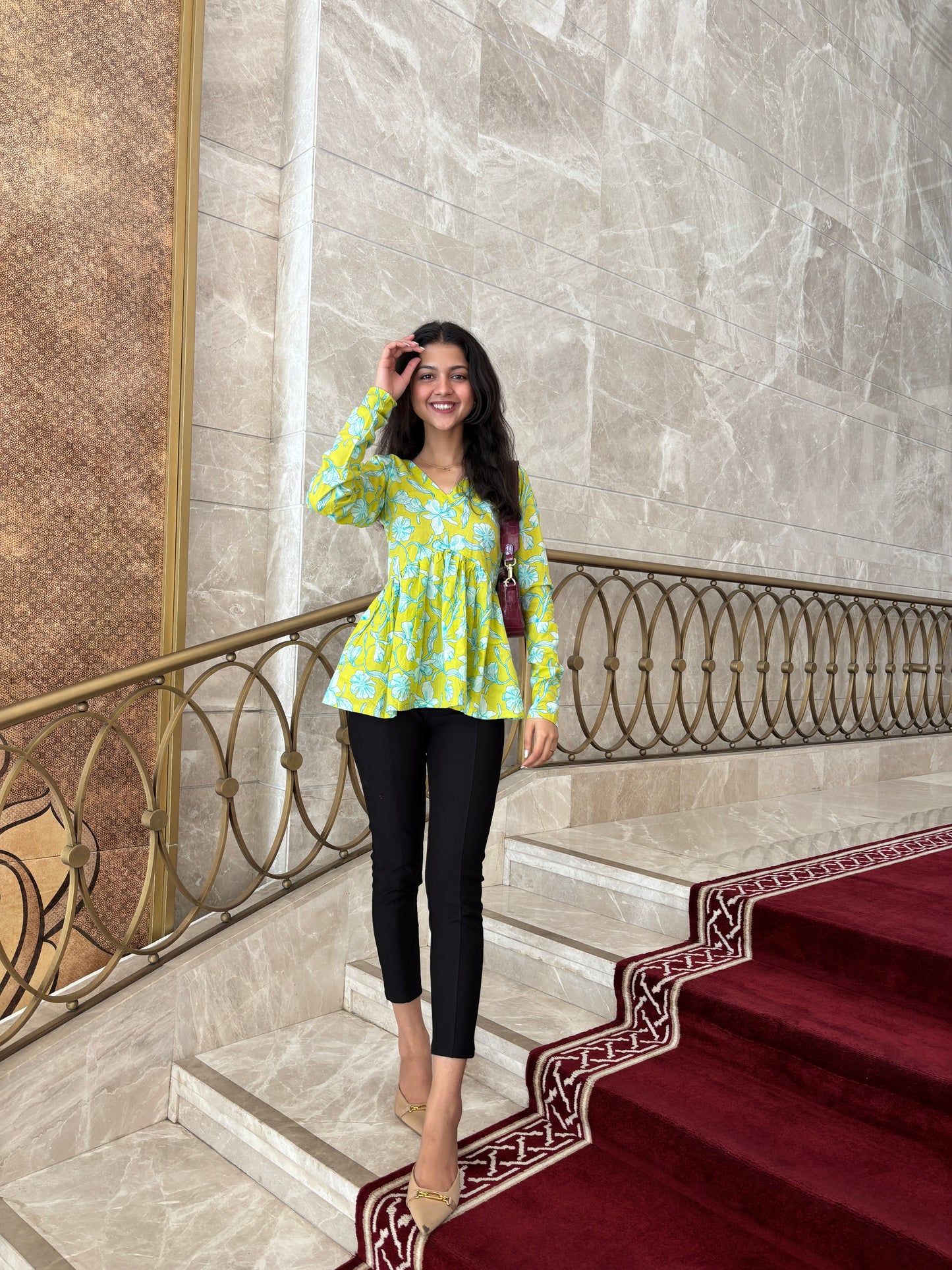 Light Noor Short Kurti peeplum top