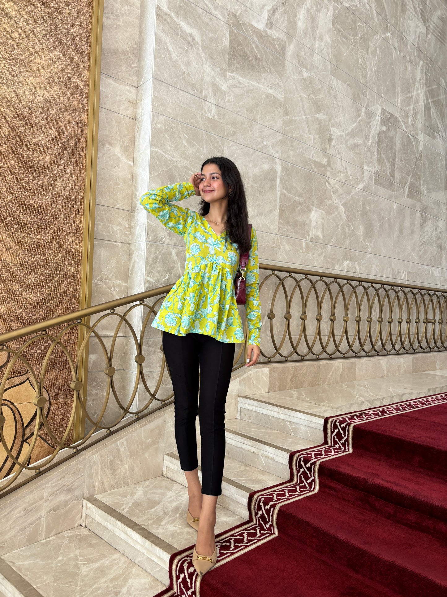 Light Noor Short Kurti peeplum top