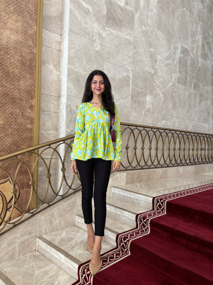 Light Noor Short Kurti peeplum top