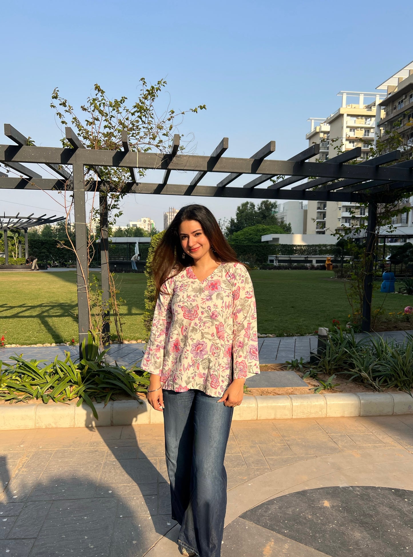 Bani Floral Straight Short Kurti