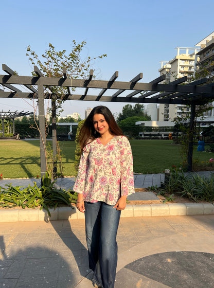 Bani Floral Straight Short Kurti