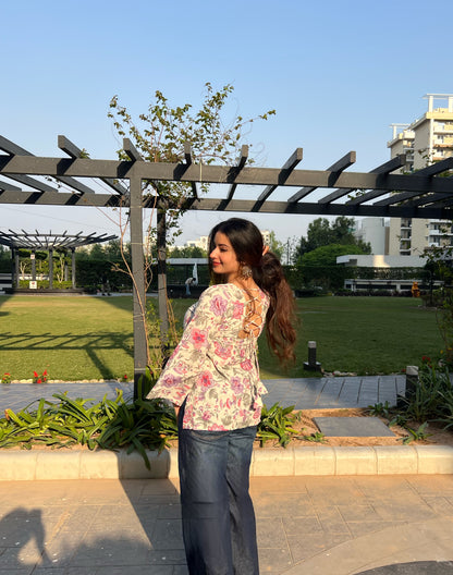 Bani Floral Straight Short Kurti