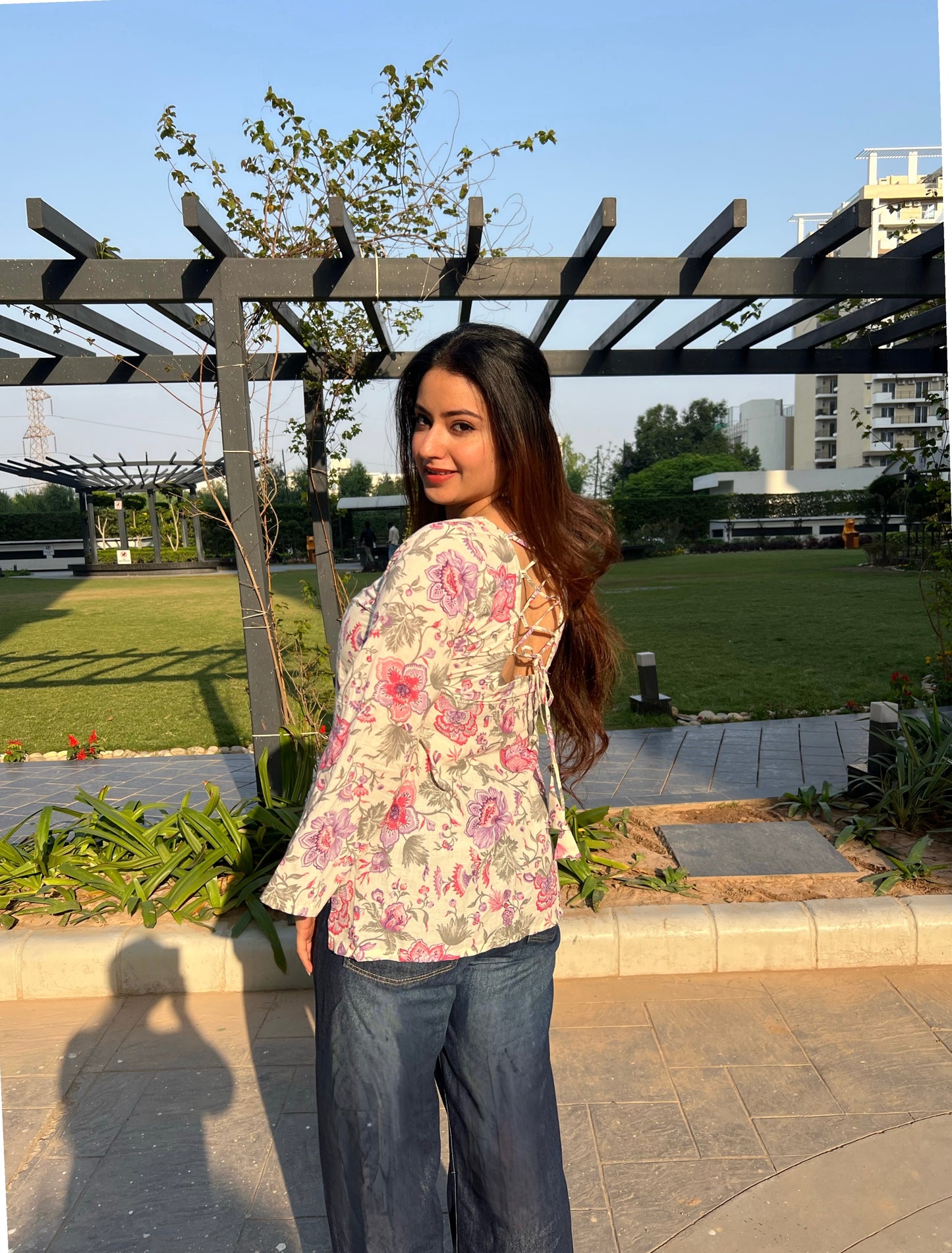 Bani Floral Straight Short Kurti