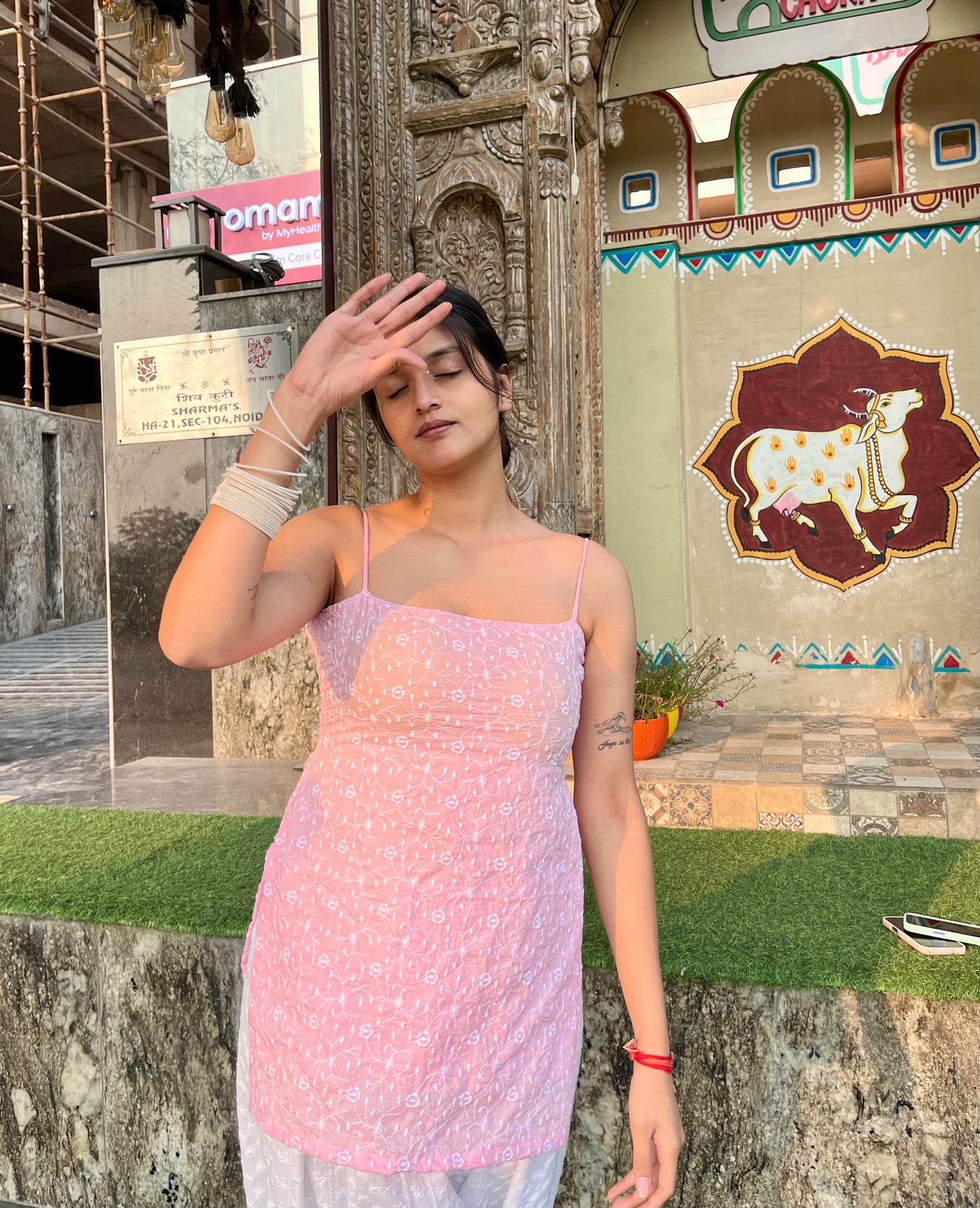 Soft Girl Embroidered Backless Kurti