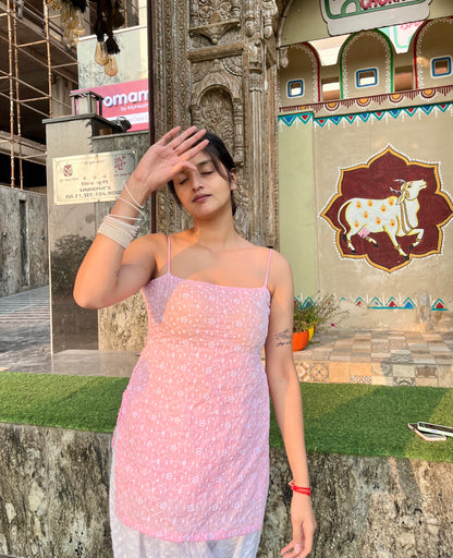 Soft Girl Embroidered Backless Kurti