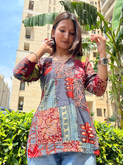 Sara Patchwork Short Kurti