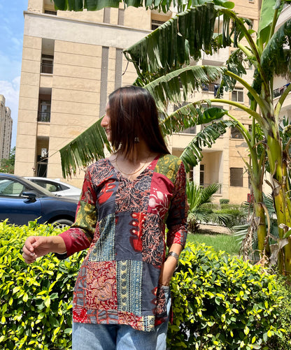 Sara Patchwork Short Kurti