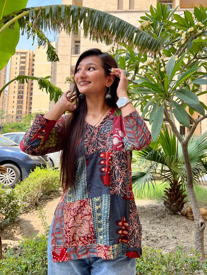 Sara Patchwork Short Kurti