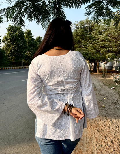 Safedi Corset Back Short Kurti