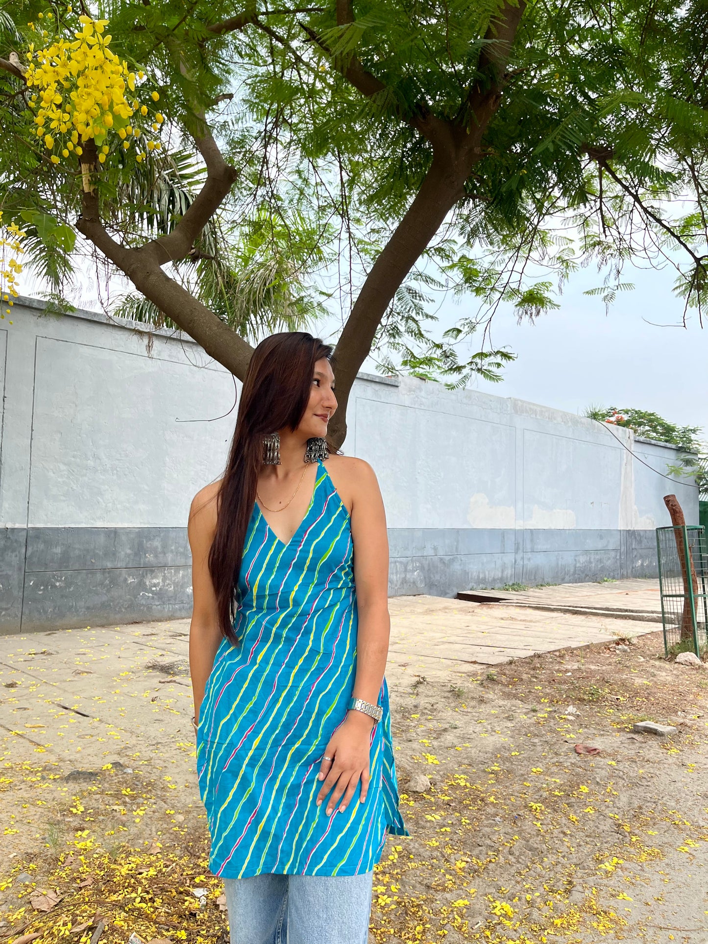 Misthi Halter Neck Backless Kurti