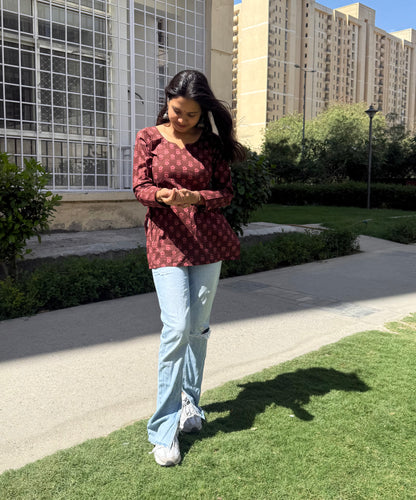 Mocha Straight Short Kurti