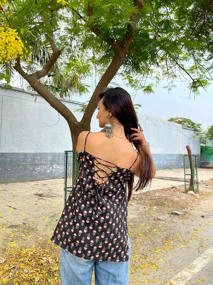 Strappy Backless in Black