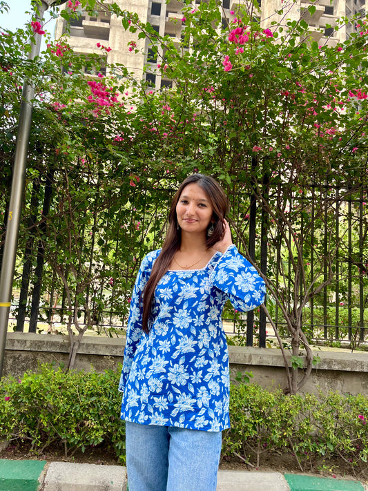 Cornflower Straight Short Kurti