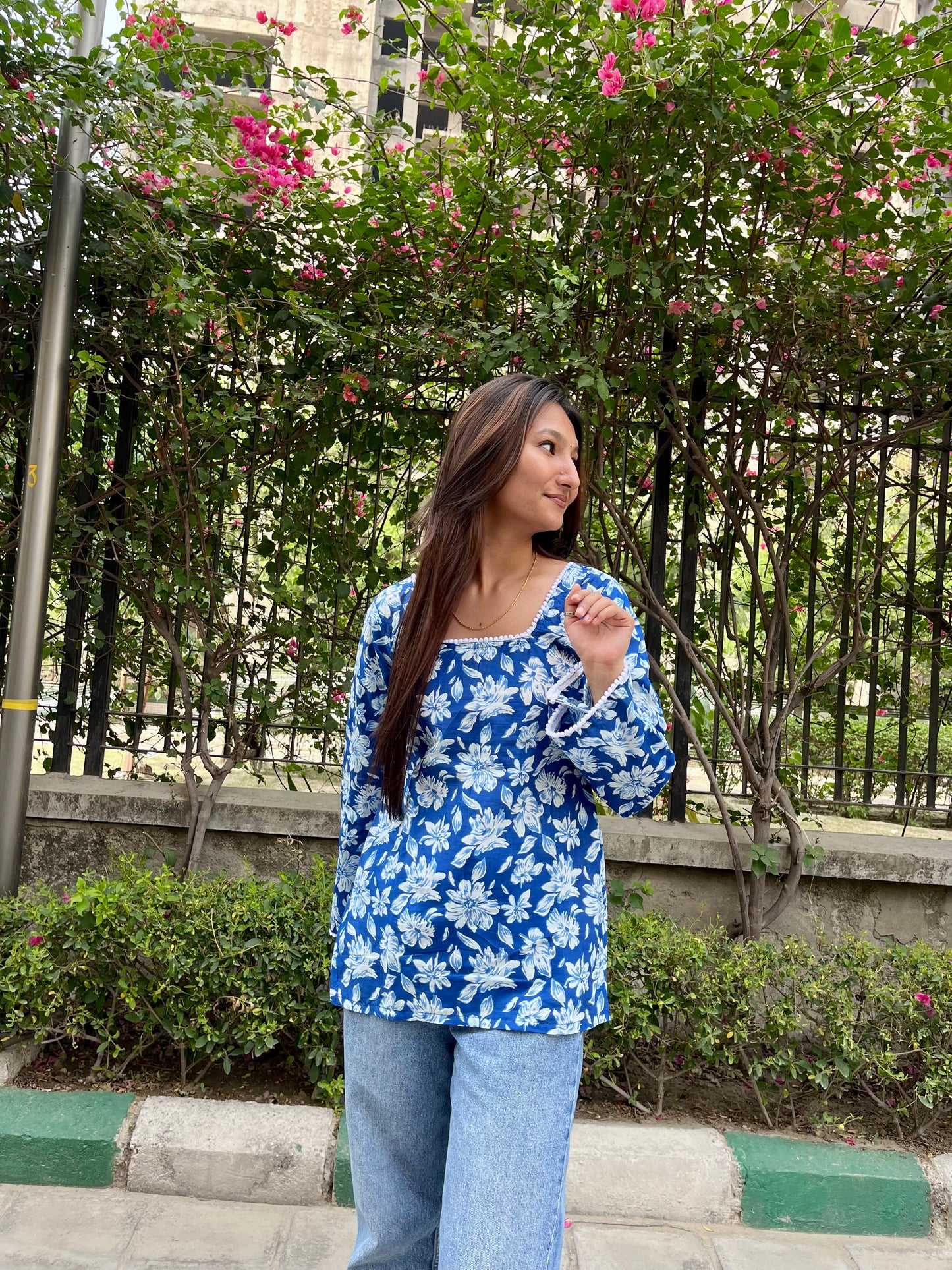 Cornflower Straight Short Kurti