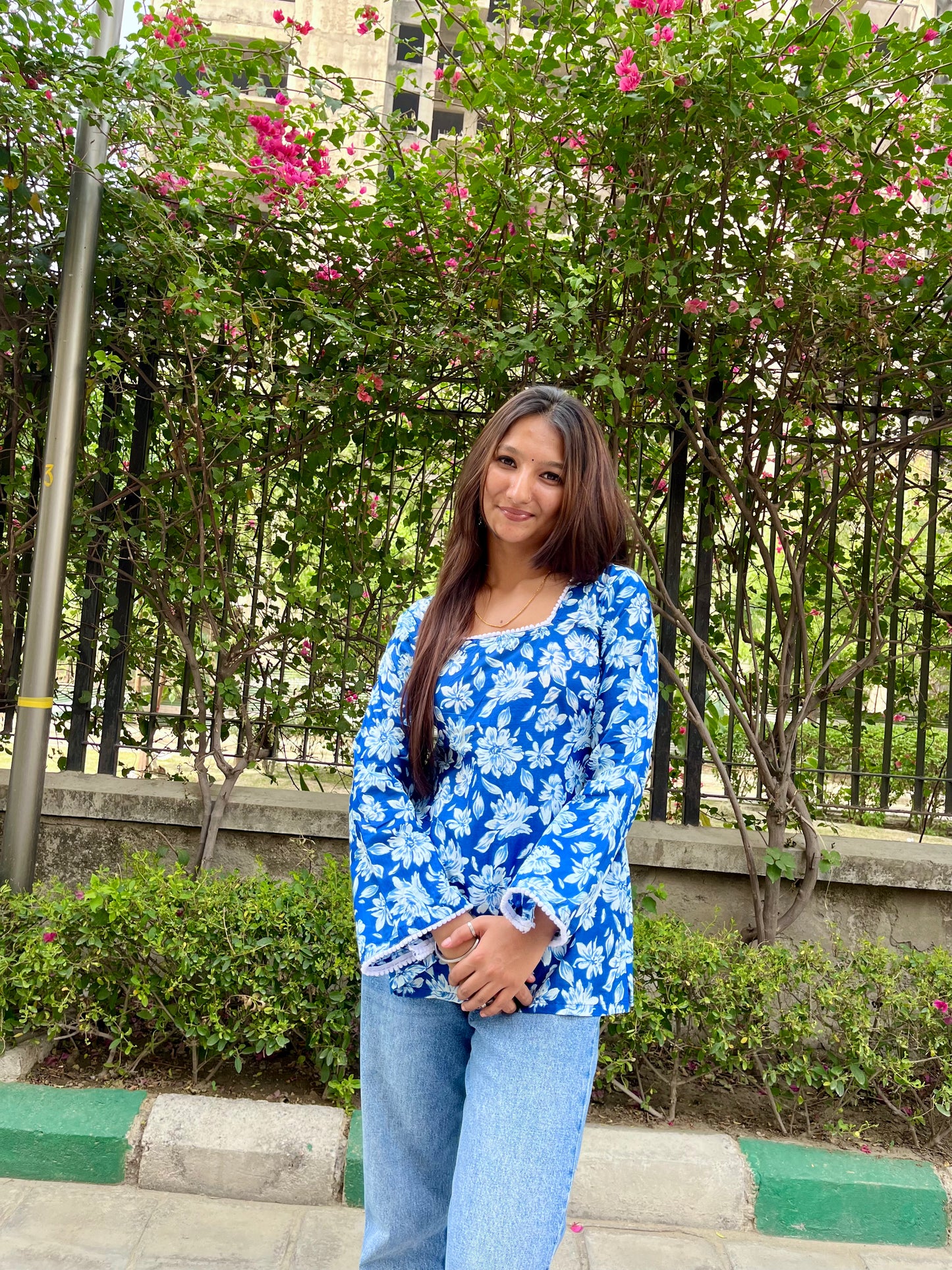 Cornflower Straight Short Kurti