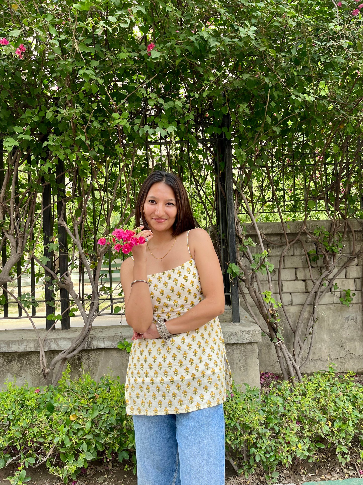 Daisy Noodle Strap Straight Kurti